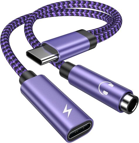 محول مقبس صوت 2 في 1 من Google Type C إلى Aux لجهاز Pixel 9 pro/8a/8/7، ومحول صوت USB C إلى 3.5 مم ومحول شاحن لأجهزة Samsung Galaxy S24، A55، A15، مقبس مقسم سماعة الرأس من النوع C Dongle لـ آيفون15 in Kuwait