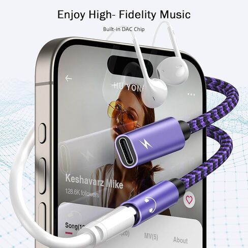 محول مقبس صوت 2 في 1 من Google Type C إلى Aux لجهاز Pixel 9 pro/8a/8/7، ومحول صوت USB C إلى 3.5 مم ومحول شاحن لأجهزة Samsung Galaxy S24، A55، A15، مقبس مقسم سماعة الرأس من النوع C Dongle لـ آيفون15 in Kuwait