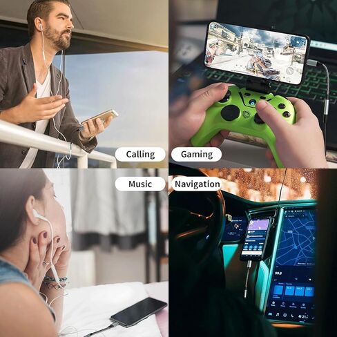 iPhone Headphone Adapter,[MFi Certified] 3 in 1 Lightning to 3.5mm Headphone Jack Aux Audio Adapter USB Type C Dongle for iPhone 15/15 Pro Max,for iPhone 14 13 12 11 XS XR 8 7 6,iPad,Galaxy in Kuwait