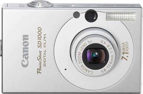 كاميرا Canon PowerShot SD1000 7.1MP الرقمية Elph مع تكبير بصري 3x (فضي) (متجدد) in Saudi Arabia