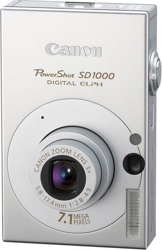 كاميرا Canon PowerShot SD1000 7.1MP الرقمية Elph مع تكبير بصري 3x (فضي) (متجدد) in Saudi Arabia