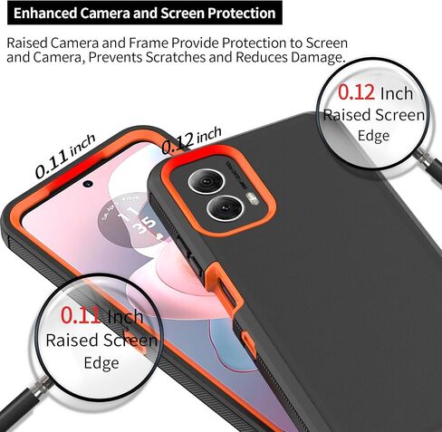 Rugged Phone Case for Moto G Power 5G 2024, with Belt Clip Holster & Kickstand Heavy Duty Shockproof Protective Full Body Case Cover for Moto G Power 2024 5G Phone (Orange) in Kuwait
