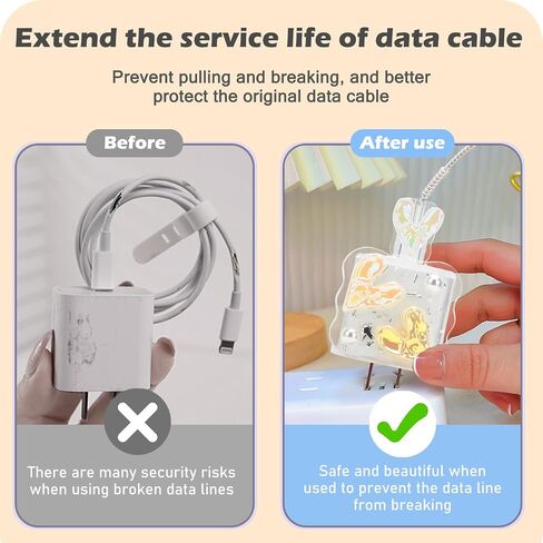 Cute Wave Cable Protector Compatible for iPhone Charger Adapter with Bling Pink Butterfly Laser Design,Data Line USB Cover Wire Cord Saver Lightning Cable Case for iPhone Charger in Saudi Arabia