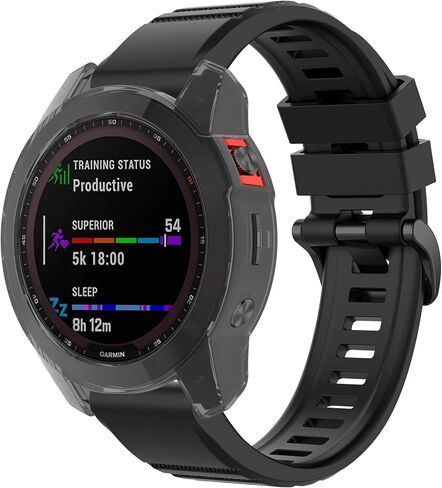 Case Cover for Garmin Fenix 7s/Fenix 7s Solar/Fenix 7s Sapphire Solar, Soft TPU Protective Case with Dust Plug Frame Bumper for for Fenix 7s Watch Accessory (3*Black) in Saudi Arabia