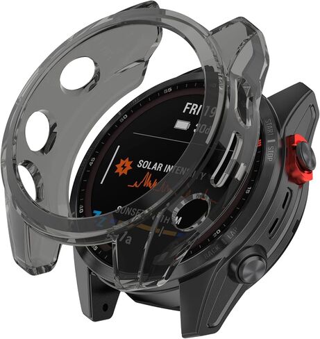 Case Cover for Garmin Fenix 7s/Fenix 7s Solar/Fenix 7s Sapphire Solar, Soft TPU Protective Case with Dust Plug Frame Bumper for for Fenix 7s Watch Accessory (3*Black) in Saudi Arabia