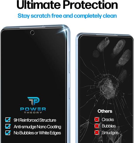 Power Theory compatible with Samsung Galaxy S24 Ultra Privacy Screen Protector Tempered Glass [Ultra 9H Hardness], 2 Pack, Anti-Spy, Easy Install Kit, 99% HD Bubble Free Clear, Case Friendly in Saudi Arabia
