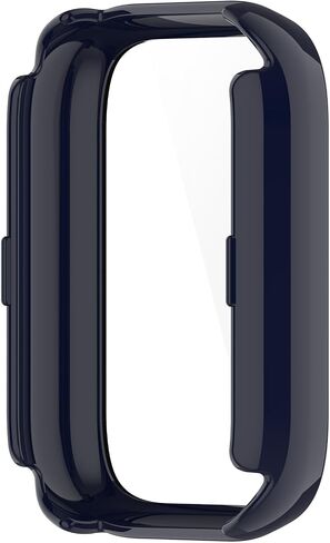 مخصص لـ iTouch Air 3 44 مم واقي شاشة مع طبقة من الزجاج المقسى وممتص للصدمات من البولي كربونات الصلب وغطاء كامل لملحقات الساعة الذكية لـ iTouch Air 3 44 مم (أسود وأسود) in Saudi Arabia