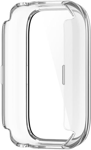 مخصص لـ iTouch Air 3 44 مم واقي شاشة مع طبقة من الزجاج المقسى وممتص للصدمات من البولي كربونات الصلب وغطاء كامل لملحقات الساعة الذكية لـ iTouch Air 3 44 مم (أسود وأسود) in Saudi Arabia
