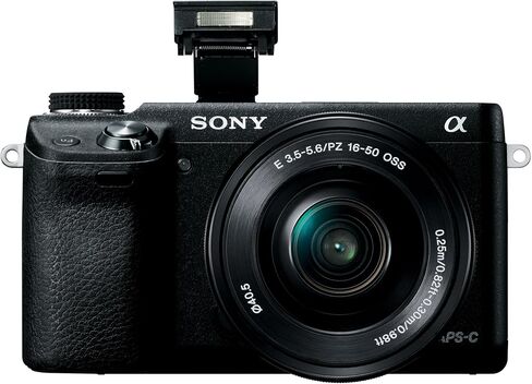 Sony NEX-6L/B Mirrorless Digital Camera with 16-50mm Power Zoom Lens and 3-Inch LED (Black) (Renewed) in Saudi Arabia