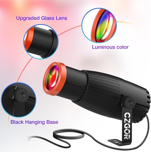 ضوء Pinspot، مصباح كرة ديسكو بتركيز يدوي Czgor، 18 وات RGBW 4 في 1 LED ضوء كرة ديسكو 16 لونًا مع جهاز تحكم عن بعد، إضاءة مسرح ساطعة لمرآة الكرة DJ Disco Party Club Bar Wedding in Saudi Arabia