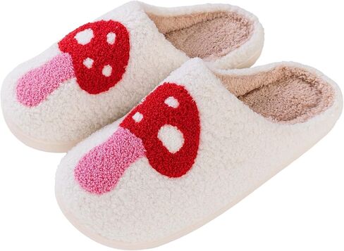 Obosoyo Slippers Women Strawberry Men House Fuzzy Plush Shoes Funky Cute Design Fun Slipper Unisex Comfy Bedroom Soft Warm Slipper Indoor Non-slip Slip-On in Saudi Arabia