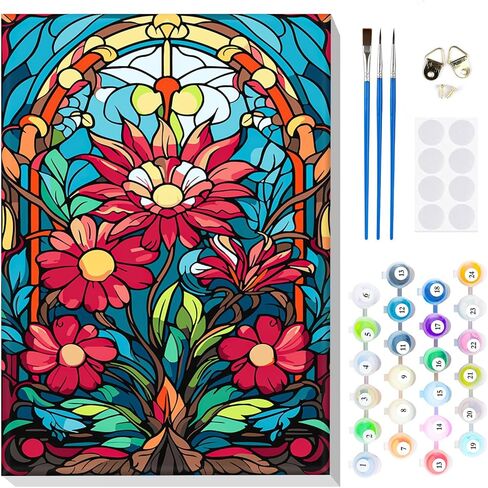 مجموعات الطلاء المؤطرة بالأرقام من MOGTAA للبالغين المبتدئين، طلاء المناظر الطبيعية حسب الرقم للبالغين على قماش مؤطر، مجموعات الطلاء الزيتي DIY المصنوعة يدويًا بإطار خشبي (12 × 16 بوصة) in Kuwait