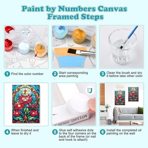مجموعات الطلاء المؤطرة بالأرقام من MOGTAA للبالغين المبتدئين، طلاء المناظر الطبيعية حسب الرقم للبالغين على قماش مؤطر، مجموعات الطلاء الزيتي DIY المصنوعة يدويًا بإطار خشبي (12 × 16 بوصة) in Kuwait