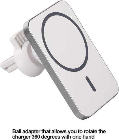 Car Charger,15W Fast Charging Auto Clamping Car Charger Phone Mount,Powerful Magnetic,Support Qc2.0/3.0,360° Rotation Stable Sturdy (White) in Saudi Arabia