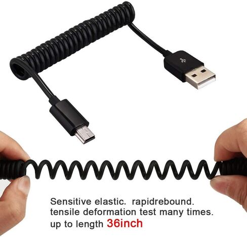 USB Type C Cable for Car, 90 Degree Coiled(9.8FT) Curly USB A to USB-C Fast Charger Cord Compatible Samsung Galaxy S10 S9 S8 Plus Note 9 8, Moto Z, LG5/G6/V20, USB C Devices in Saudi Arabia