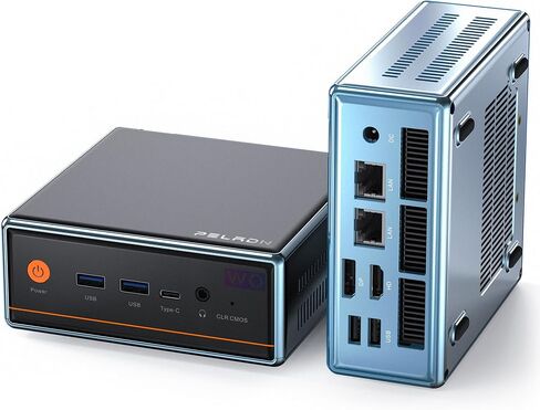 PELADN WO4 Mini PC,AMD Ryzen5 5500U (6C/12T up to 4.0Ghz), 16GB DDR4 3200MHz, 512GB NVME SSD Desktop Computer, Triple Output/WiFi6/BT5.2/DP1.4/HDMI2.0/USB3.2/Win11 Pro for Gaming/Office/Home in Saudi Arabia