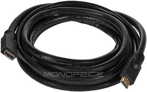 كابل HDMI عالي السرعة Monoprice - CL2، وصلة ذكر إلى أنثى، 24AWG، 3 أقدام، أسود - السلسلة التجارية in Saudi Arabia
