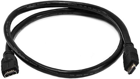 كابل HDMI عالي السرعة Monoprice - CL2، وصلة ذكر إلى أنثى، 24AWG، 3 أقدام، أسود - السلسلة التجارية in Saudi Arabia