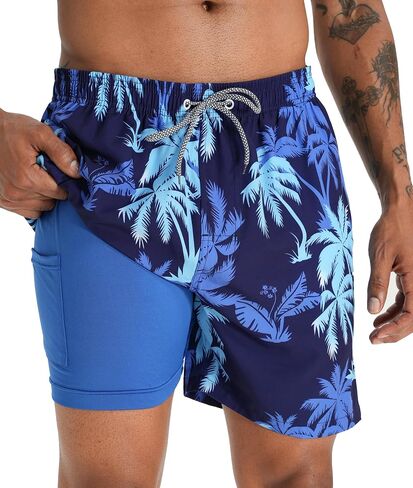 APTRO Men's Quick Dry 2 in 1 Swim Trunks with Compression Liner Swimsuit Swim Shorts Bathing Suits#343 2XL in Saudi Arabia