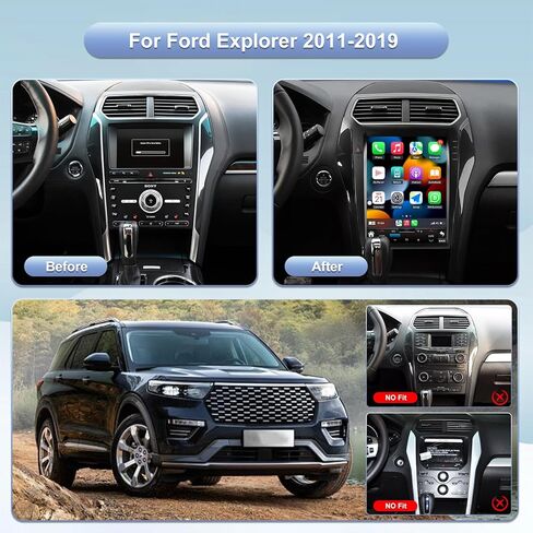 (4 جيجابايت رام 64 جيجابايت روم) 8 كور راديو السيارة ستيريو لسيارة Ford Explorer Interceptor 2011-2019 راديو نظام تحديد المواقع والملاحة Android Auto CarPlay 12.2 بوصة شاشة عمودية نمط تسلا مع FM AM RDS 5GWIFI التحكم الصوتي in Kuwait