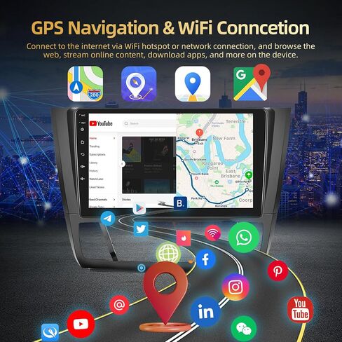 EKAT Android Car Stereo for BMW 1 Series E88 E82 E81 E87 2008-2012 - 2+64G مدمج Carplay لاسلكي وAndroid Auto - راديو بشاشة تعمل باللمس 9 بوصة مع WiFi وGPS وEQ وSWC + AHD كاميرا احتياطية وميكروفون in Saudi Arabia