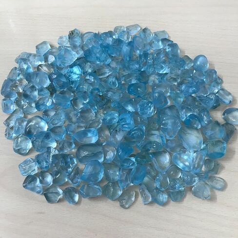 10 Carats, 2 Piece AURA GEMS Sky Blue Topaz Raw Gemstone, Natural Topaz Rough For Jewelry Making, November Birthstone, Healing Yoga Crystals, Christmas Gift 8 mm To 14 mm in Saudi Arabia