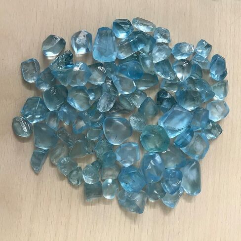 10 Carats, 2 Piece AURA GEMS Sky Blue Topaz Raw Gemstone, Natural Topaz Rough For Jewelry Making, November Birthstone, Healing Yoga Crystals, Christmas Gift 8 mm To 14 mm in Saudi Arabia