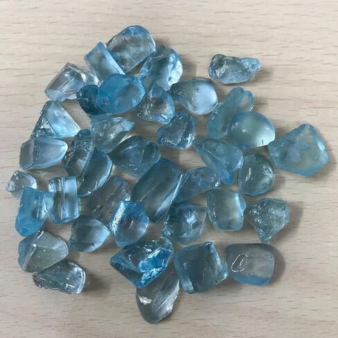 10 Carats, 2 Piece AURA GEMS Sky Blue Topaz Raw Gemstone, Natural Topaz Rough For Jewelry Making, November Birthstone, Healing Yoga Crystals, Christmas Gift 8 mm To 14 mm in Saudi Arabia