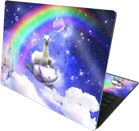 MightySkins Glossy Glitter Skin Compatible with Microsoft Surface Laptop 4 13.5" - Space Axolotl Ride | Protective, Durable Textured Glossy Glitter Finish | Easy to Apply | Made in The USA in Saudi Arabia