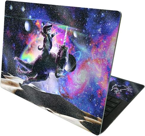MightySkins Glossy Glitter Skin Compatible with Microsoft Surface Laptop 4 13.5" - Space Axolotl Ride | Protective, Durable Textured Glossy Glitter Finish | Easy to Apply | Made in The USA in Saudi Arabia