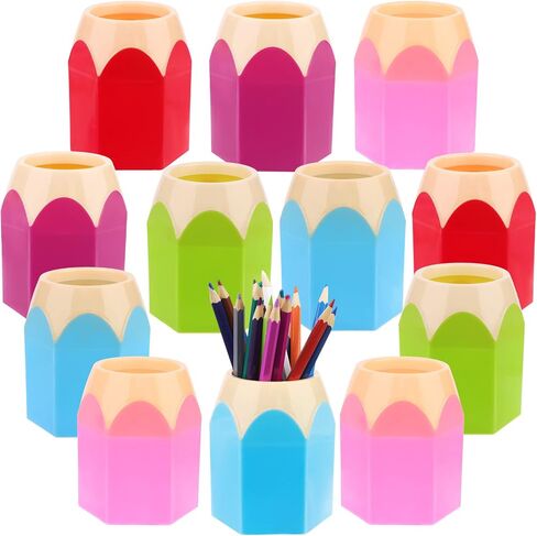 6pcs Pencil Shaped Pen Holders,Pencil Storage Organizer,Cute Desktop Pen Cup,Makeup Brush Container,Pencil Pot,Cartoon Stationery Rack,Creative Stationery Storage,for Office Home Decoration in Saudi Arabia