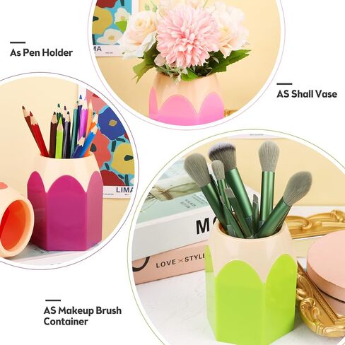 6pcs Pencil Shaped Pen Holders,Pencil Storage Organizer,Cute Desktop Pen Cup,Makeup Brush Container,Pencil Pot,Cartoon Stationery Rack,Creative Stationery Storage,for Office Home Decoration in Saudi Arabia