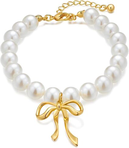 WOWORAMA Baroque Pearl Bracelets for Women Simulated Flat Shell Pearl Bracelets Dainty Irregular Gold Beads Pearl Bracelets Adjustable Size in Saudi Arabia