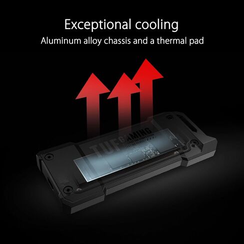 ASUS TUF Gaming A1 External M.2 NVMe SATA PCIe SSD Enclosure - USB-C, M.2 Q-Latch for Easy Installation, Drop Resistance, IP68 Water and dust Resistance, PS5 and Xbox Support,Black in Saudi Arabia