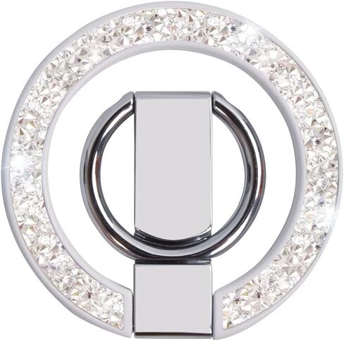 New Metal magsafe Ring Bracket New Mobile Phone Ring Buckle Desktop Bracket (Silver Glittering Materials) in Saudi Arabia