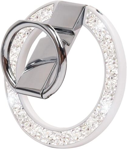 New Metal magsafe Ring Bracket New Mobile Phone Ring Buckle Desktop Bracket (Silver Glittering Materials) in Saudi Arabia