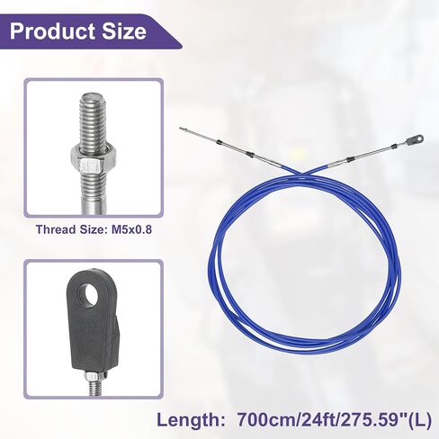 ACROPIX Universal 400cm 13FT 33C/3300 Marine Boat Throttle Shift Control Cable Blue with Fastening Head for Yamaha Outboard Engine - Pack of 2 in Saudi Arabia