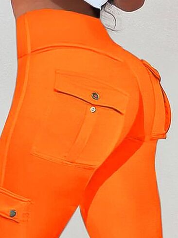 Flamingals Butt Lifting Biker Shorts for Women High Waist with Flap Pocket Workout Shorts Running Shorts Light Gray M in Saudi Arabia
