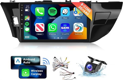 [8 CORE 6G+128G] راديو سيارة لسيارة Toyota Corolla/Toyota Levin 2014-2017 مع Apple Carplay/Android Auto، 10.1 بوصة Android 13 IPS شاشة لمس ستيريو، بلوتوث، GPS، WiFi، SWC، DSP، كاميرا in Saudi Arabia