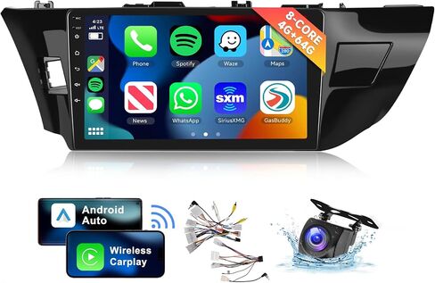 [8 CORE 6G+128G] راديو سيارة لسيارة Toyota Corolla/Toyota Levin 2014-2017 مع Apple Carplay/Android Auto، 10.1 بوصة Android 13 IPS شاشة لمس ستيريو، بلوتوث، GPS، WiFi، SWC، DSP، كاميرا in Saudi Arabia