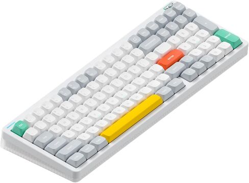 nuphy Halo96 V2 Wireless Keyboard,Gasket Structure,96% Hot Swappable Gaming Keyboard, 99 Kyes RGB Backlit Mechanical Keyboard, Support QMK/VIA,Bluetooth/USB-C/2.4GHz-White,Silent Red Clear-Top (45gf) in Saudi Arabia