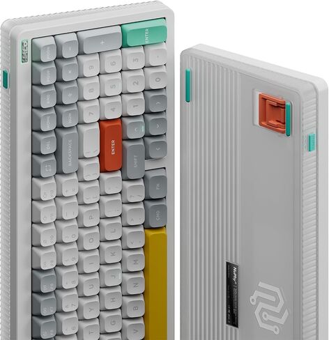 nuphy Halo96 V2 Wireless Keyboard,Gasket Structure,96% Hot Swappable Gaming Keyboard, 99 Kyes RGB Backlit Mechanical Keyboard, Support QMK/VIA,Bluetooth/USB-C/2.4GHz-White,Silent Red Clear-Top (45gf) in Saudi Arabia