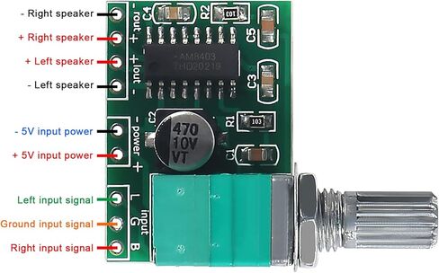 DIANN 4pcs 3W 8 Ohm Audio Stereo Speaker Full Range Mini Portable Advertising Speakers and 2pcs PAM8403 3W Stereo Audio Power Amplifier Board Module in Saudi Arabia