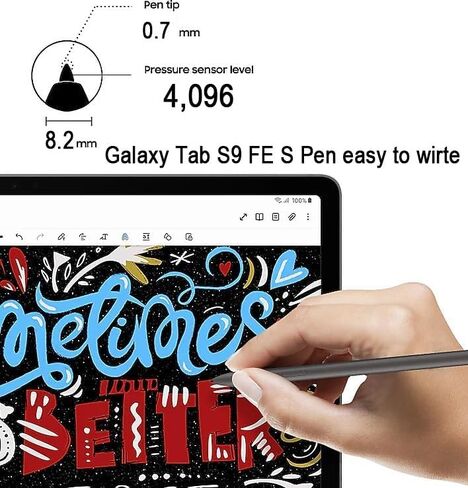 قلم Tab S9 FE S (مستشعر الضغط 4096) (أطراف القلم 0.7 مم) متوافق مع Galaxy Tab S9 FE+/S9 FE 2023 جميع إصدارات قلم اللمس S Pen مع 5 أطراف/أطراف (نعناعي) in Saudi Arabia