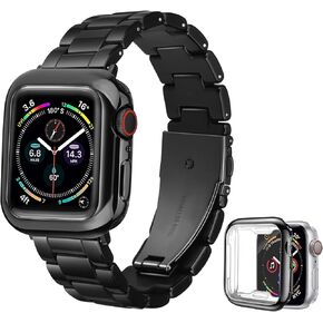 سوار مع حافظة متوافقة مع ساعة Apple 49 مم 45 مم 44 مم 42 مم 41 مم 40 مم 38 مم، حزام من الراتنج الأنيق للنساء والرجال لساعة iWatch Ultra 2/1 Series 9/8/7/SE/6/5/4، السلسلة 3/2/1