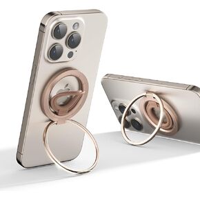 OPSO Magnetic Phone Ring Holder for MagSafe, 360° Rotatable Gym Finger Ring Grip Stand, [Dual-Sided Magnet] Magnetic Phone Grip with Adjustable Kickstand for iPhone 15 14 13 12/Pro/Max, All Smartphone