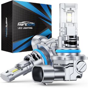مصابيح إضاءة Marsauto H11/H8/H9 9005/HB3، مصابيح إضاءة أمامية فائقة السطوع H11 9005 مع توصيل وتشغيل لمدة 5 دقائق، مروحة توربو، عمر 50000 ساعة، 6500 كلفن أبيض بارد، بدون قطبية، ضوء ضباب، حزمة من 4