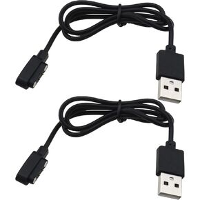 SING F LTD 2PCS Smartwatch Charger Cable Compatible with AGPTEK LW11 Replacement Portable Magnetic USB Charging Cable Cradle 60cm Black