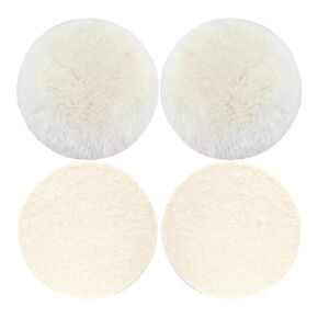 𝐉𝐔𝐍𝐋𝐈𝐗𝐍 4 Pcs 5" Wool Polishing Pads, Wool Felt Buffing Wheels Flocking Hook & Loop Back for Random Orbital Sander