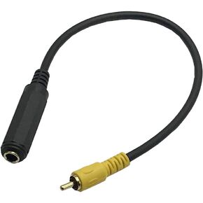 RCA to 1/4 Adapter Cable, 6.35mm 1/4 inch TRS Stereo Jack Female to RCA Male Plug Cable 30cm